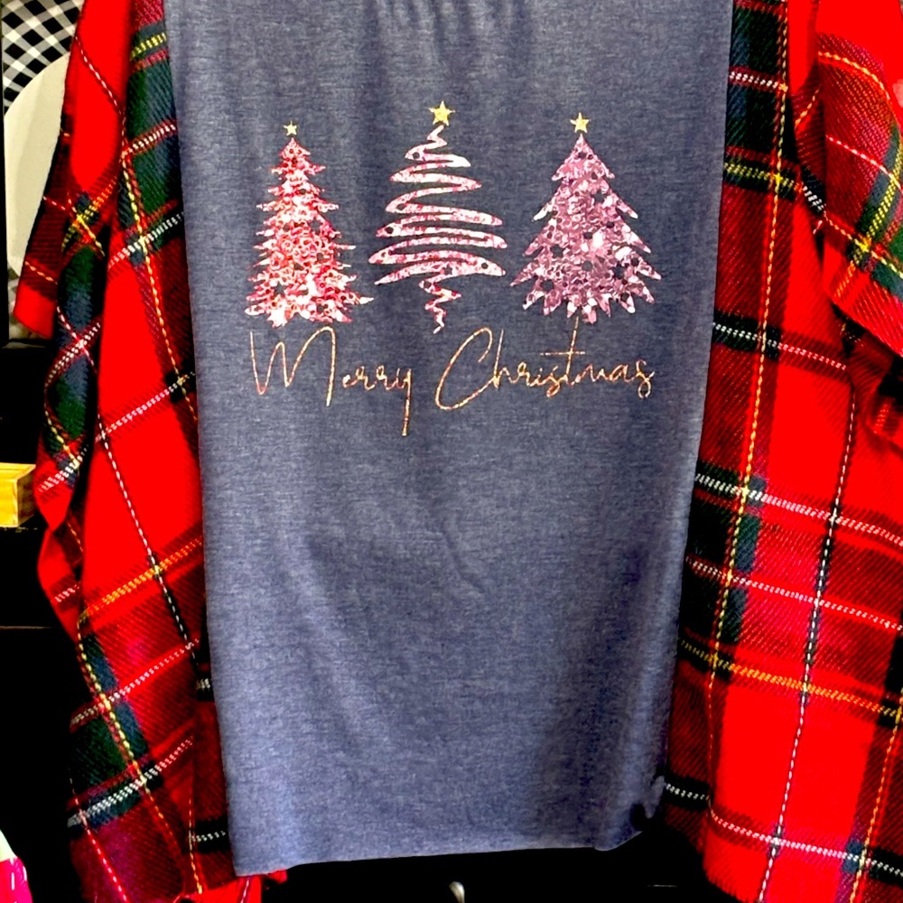 Christmas tshirt upcycled with poncho style warm scarf sleeves